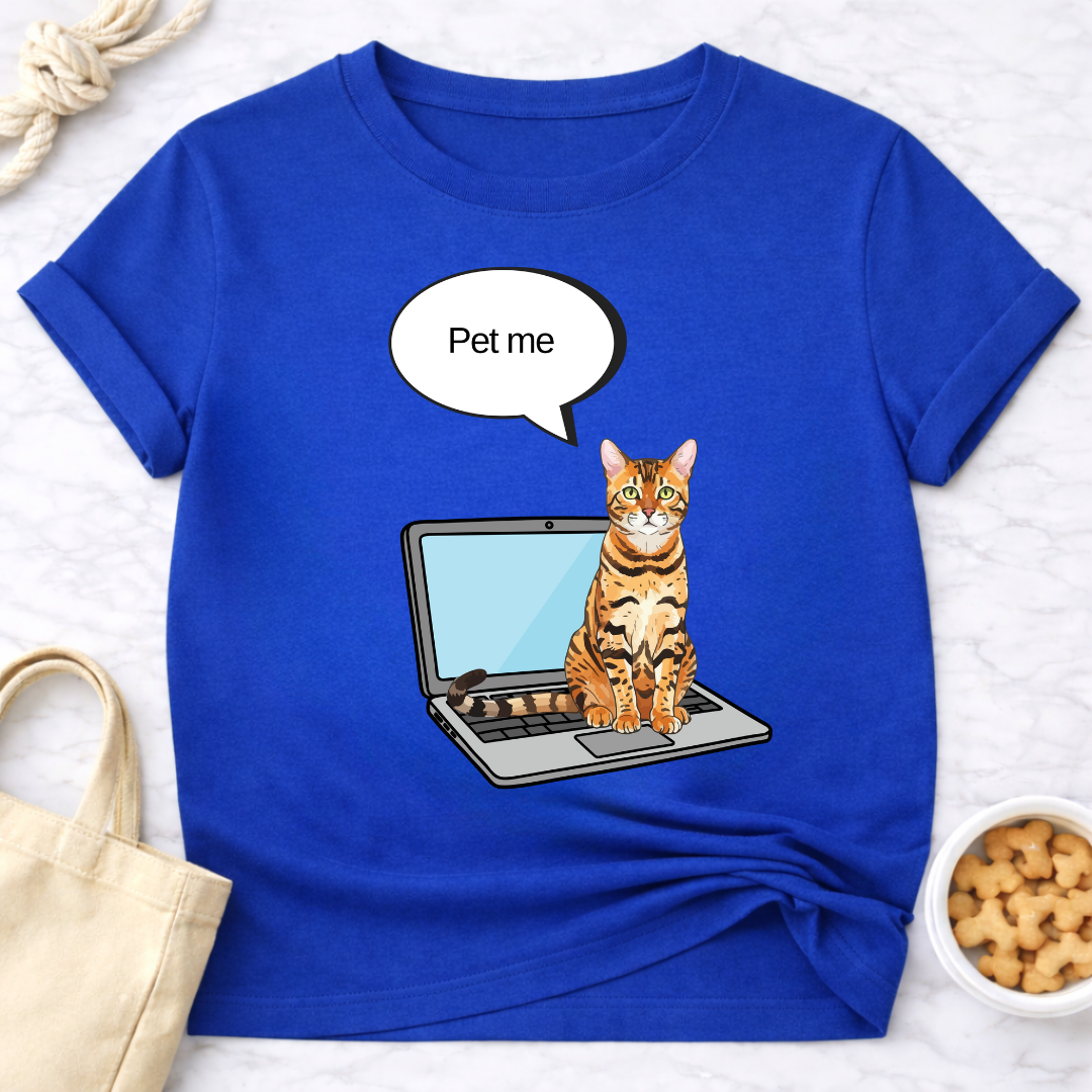 Laptop Cat Pet Me T-Shirt