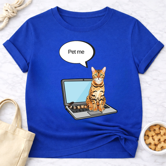 Laptop Cat Pet Me T-Shirt