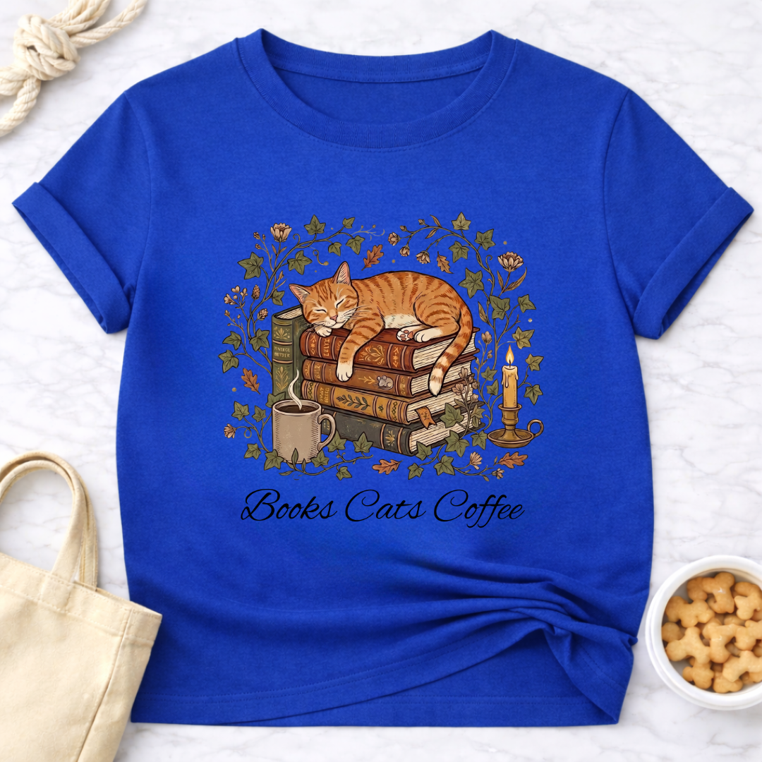 Books Cats Coffee T-Shirt