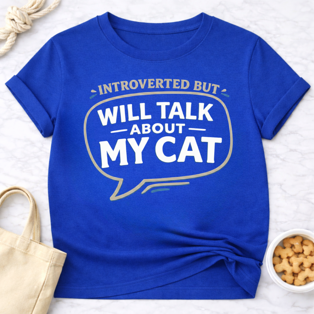Introverted but Will Talk About My Cat T-Shirt