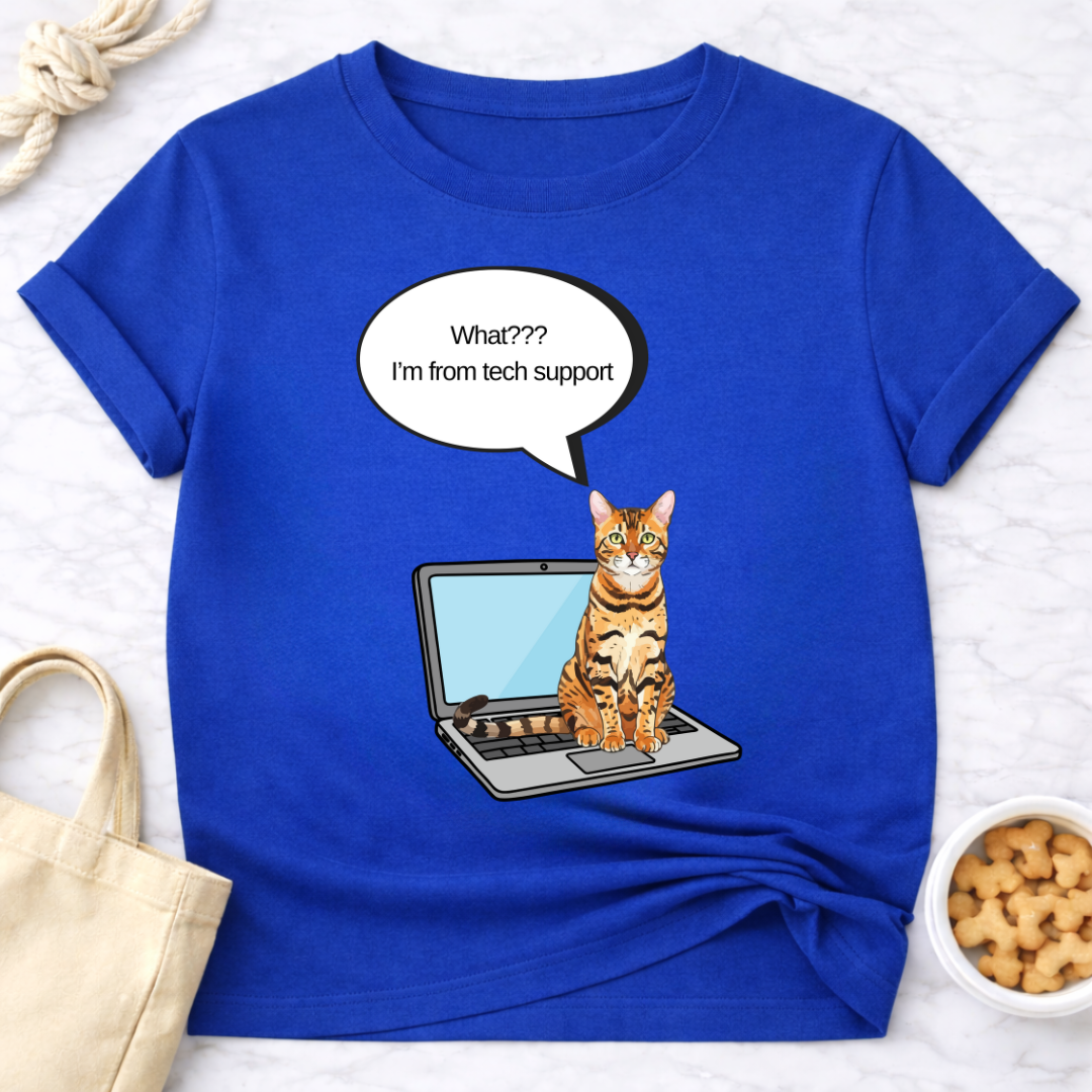 Laptop Cat I'm From Tech Support T-Shirt