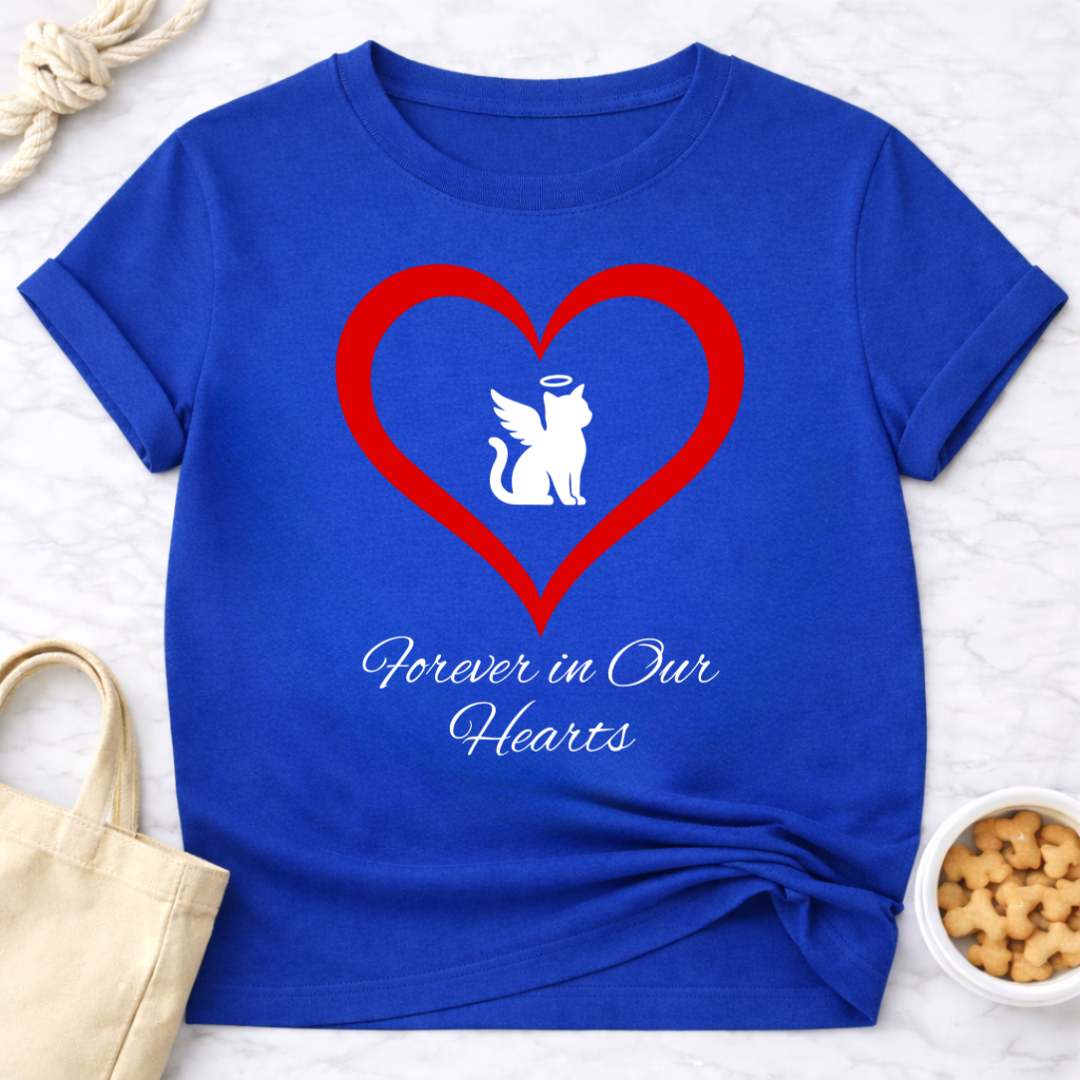 Forever In Our Hearts  Cat Angel T-Shirt