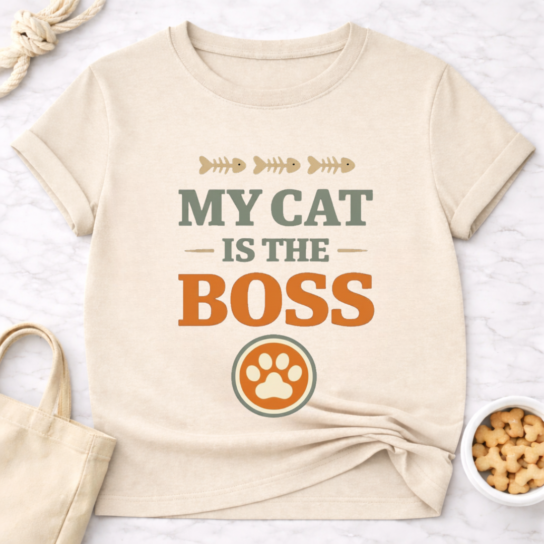My Cat is the Boss (Retro) T-Shirt