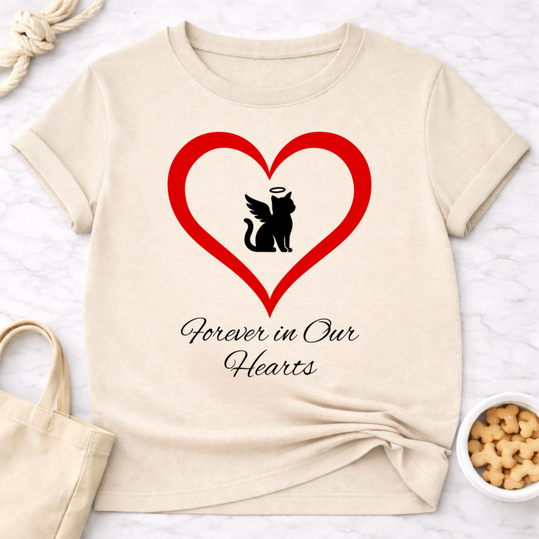 Forever In Our Hearts  Cat Angel T-Shirt