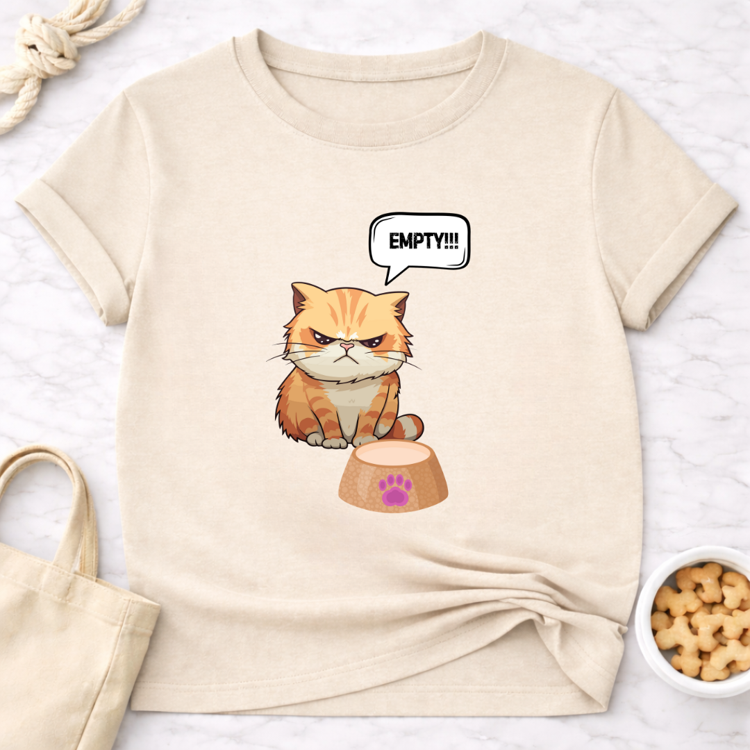 Empty Bowl Cat T-Shirt