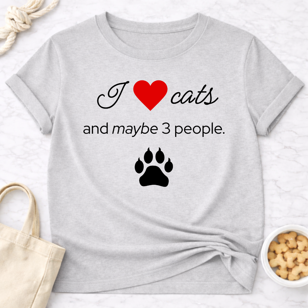 I Love Cats and Maybe 3 People T-Shirt