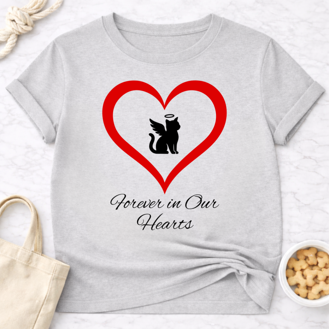 Forever In Our Hearts  Cat Angel T-Shirt