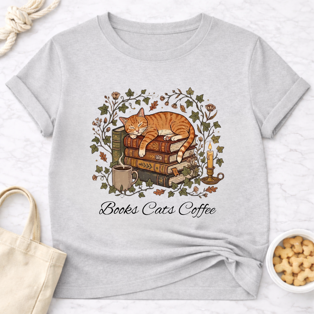 Books Cats Coffee T-Shirt