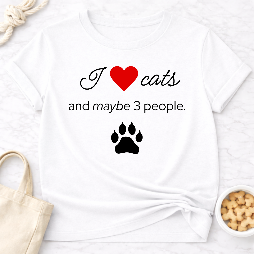I Love Cats and Maybe 3 People T-Shirt