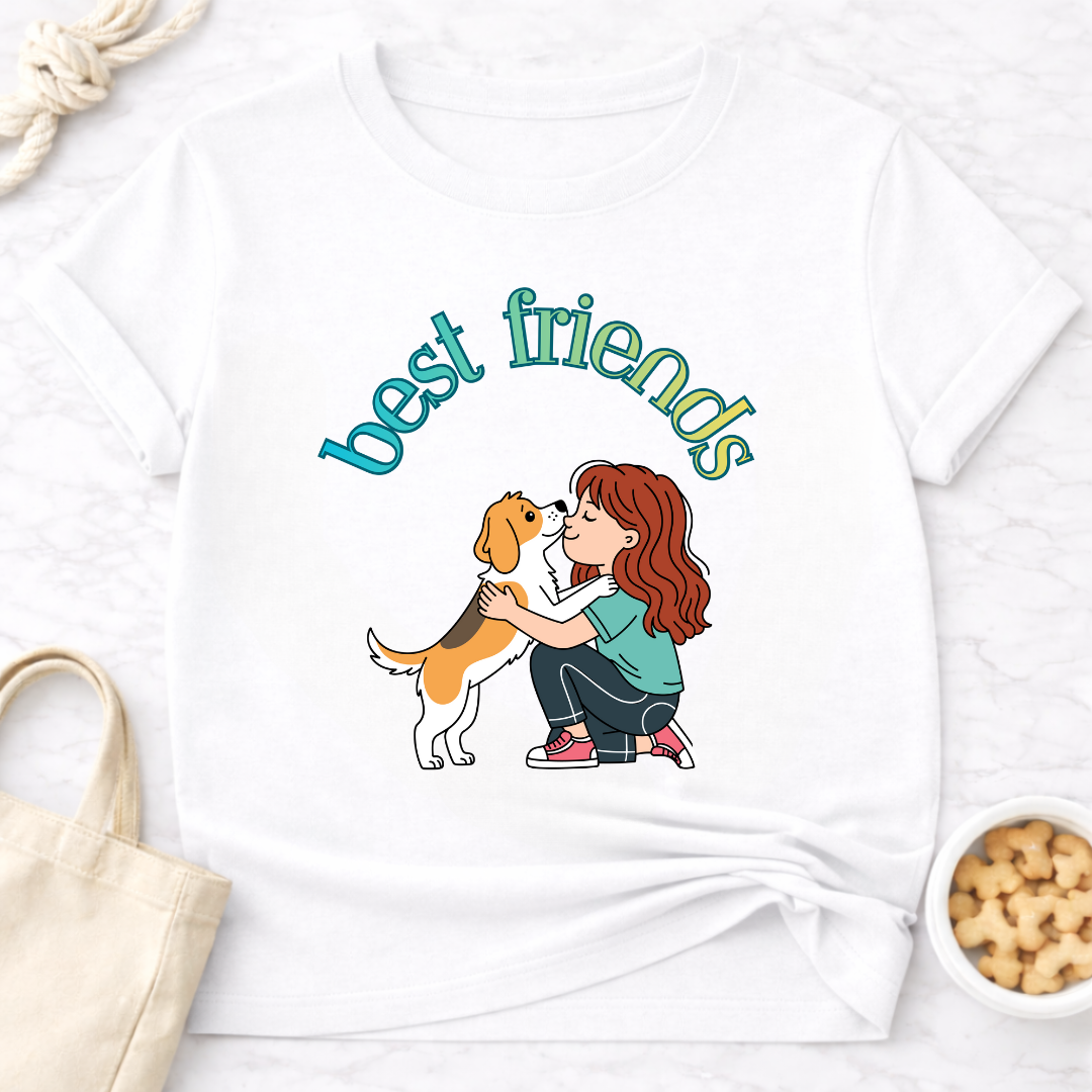 Best Friends Girl and Dog T-Shirt