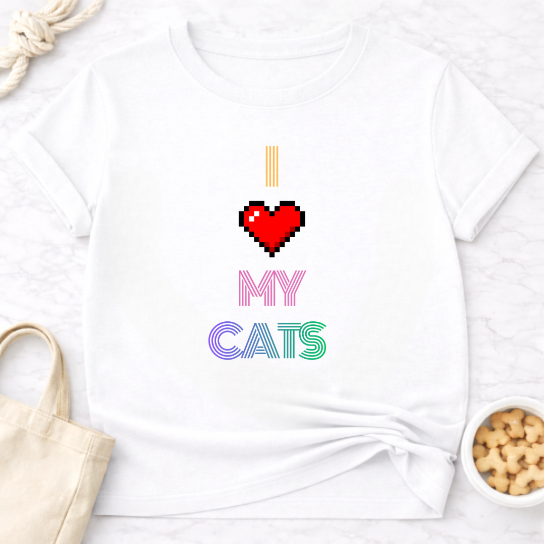 I Love My Cats Retro T-Shirt
