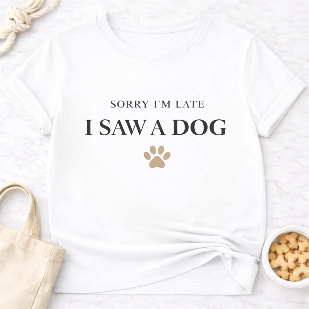 Sorry I'm Late, Saw a Dog T-Shirt