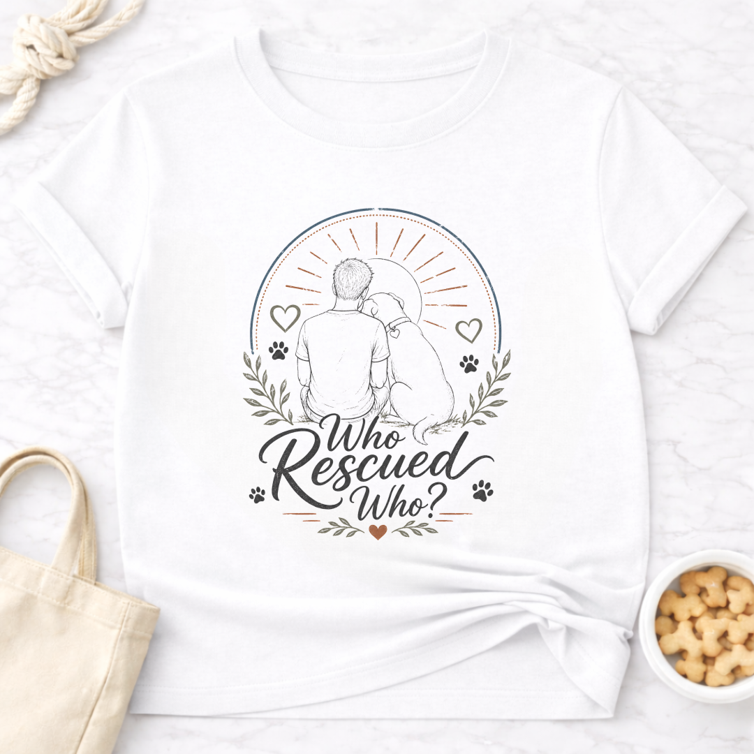 Who Rescued Who? V2 Male T-Shirt