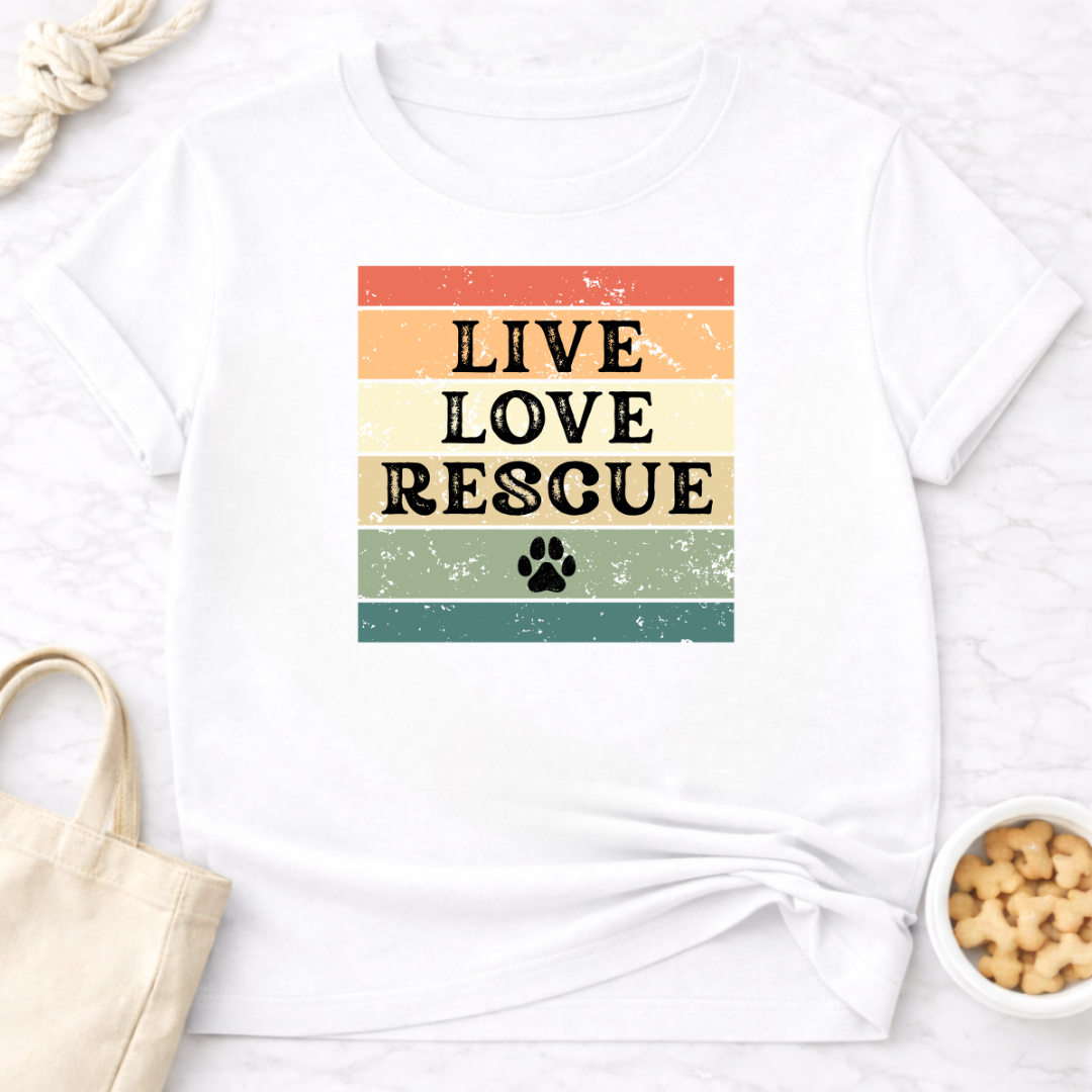 Live Love Rescue (retro) T-Shirt