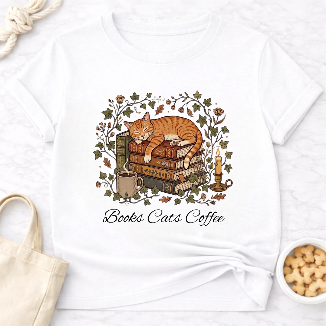 Books Cats Coffee T-Shirt