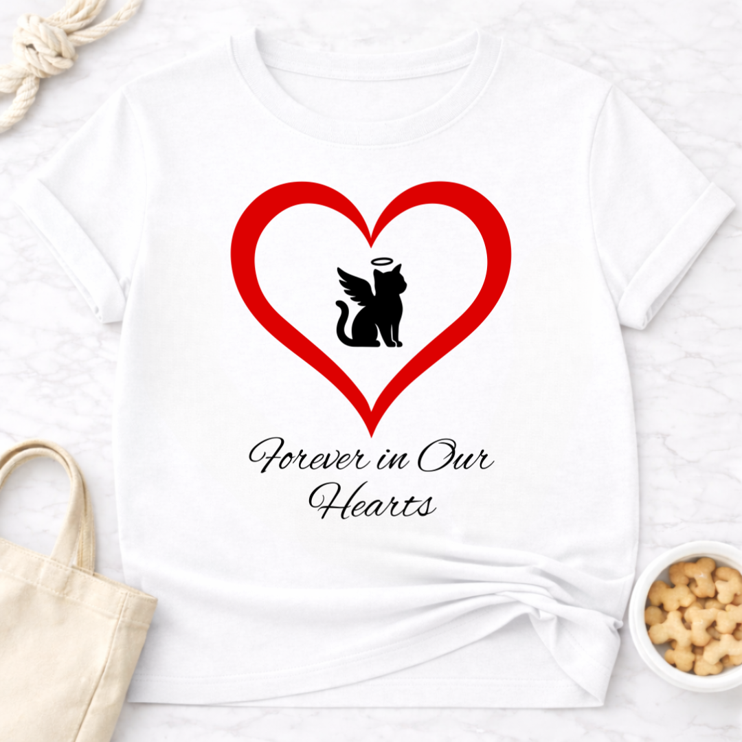 Forever In Our Hearts  Cat Angel T-Shirt