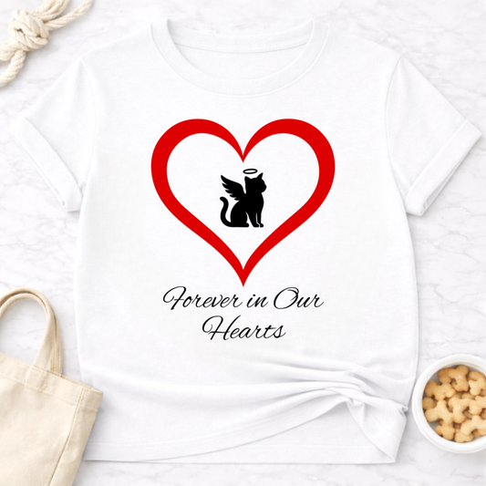 Forever In Our Hearts  Cat Angel T-Shirt