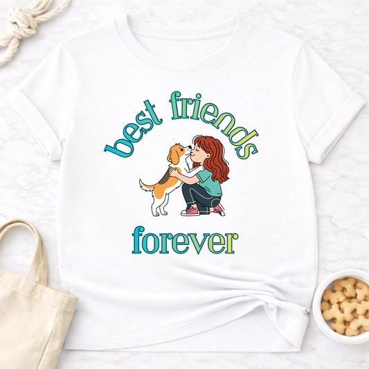 Best Friends Forever Girl and Dog T-Shirt