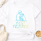 Best Friends Outline Boy and Dog T-Shirt